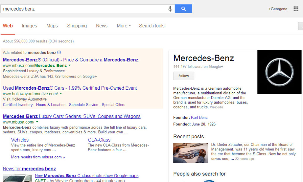 Query for "Mercedes Benz"