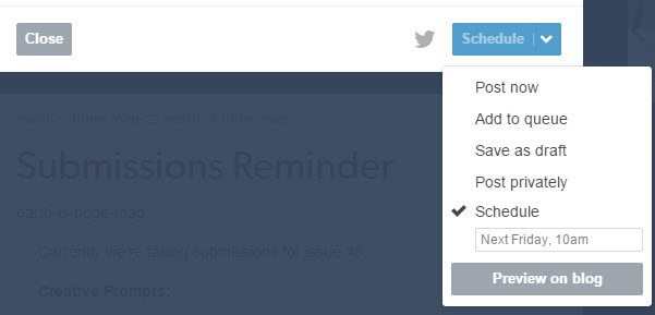 tumblr scheduling